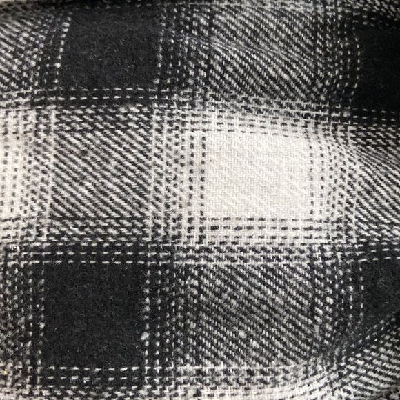 NWT Black and White Plaid Hooded Button Down Shacket, Large - Picture 8 of 8